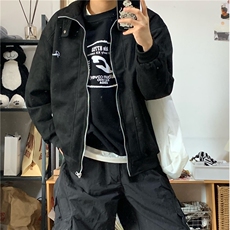 纯色cleanfit外套男高级感飞行夹克高街vibe美式棒球服W6177-P70，男装夹克，星座412-3