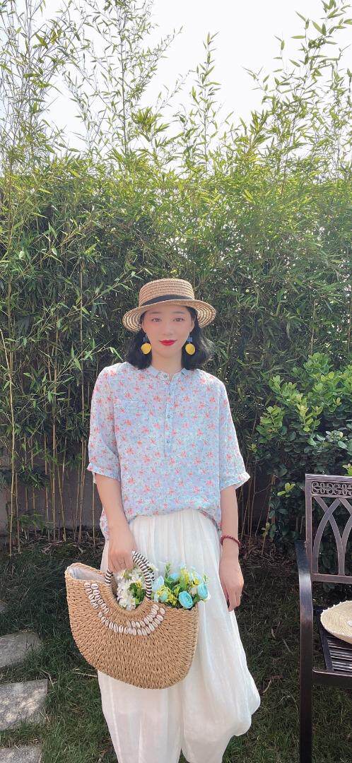 纯苎连衣裙小衫裤子裙子衬衣 时尚风 风淑女风休闲风，女装连衣裙，川哲