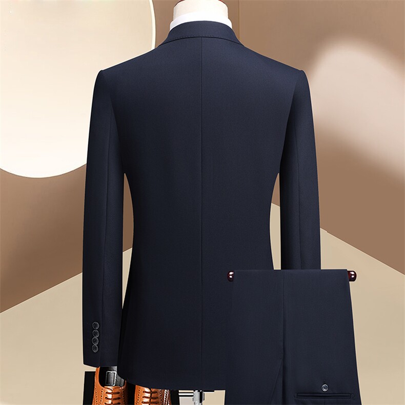 高品质双排扣微弹三件套，胸花需另配,男装西服套装,电商D210
