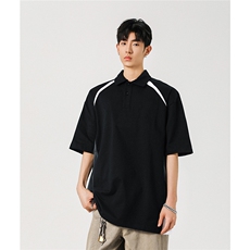 1300克学院风拼色M-5XL大码棉短袖POLO衫DX78039特P39控65，男装T恤，星座226-2