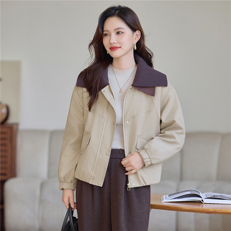 现货!2025年冬季时尚双层大翻领加厚加绒宽松棉外套,女装棉衣/棉服,依恋蒂丝