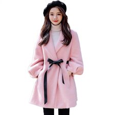 时尚显瘦长袖短款黄金貂毛呢大衣外套女秋冬季新款气质百搭外套，女装毛呢外套，天丝秀