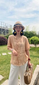 纯苎连衣裙小衫裤子裙子衬衣 时尚风 风淑女风休闲风,女装连衣裙,川哲