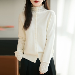 2025年秋季时尚百搭通勤简约休闲高领针织衫，女装针织衫/毛衣，郡淞羊绒