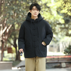 棉衣风2025男装大码复古连帽外套冬季保暖棉服1218-p148图片