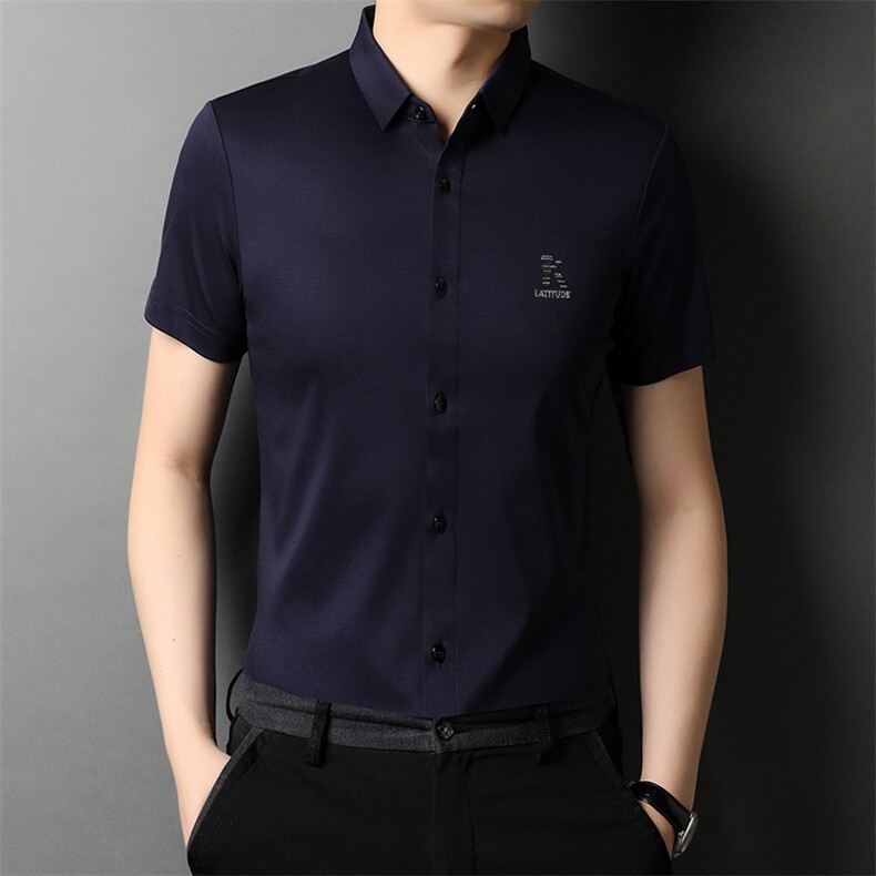 ATf1302钱塘2020-3夏季男士高端全棉短袖精品衬衫P75,男装衬衫,钱塘207-3
