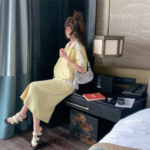 现货 淡黄色套装蕾丝拼接两件套裙2C187-8810-P155-K238图片