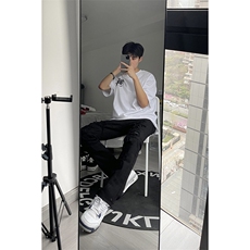 B221美式ins高街小众重工艺假破洞小脚牛仔裤LK23019-P60控78，男装牛仔裤，电商B221