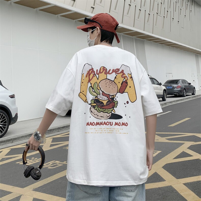美式街头短袖T恤男夏季潮牌宽松网红ins简约印花上衣 T1071-P32图片