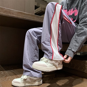 秋季美式insi高街hiphop拼接宽松运动长裤货号K2315P4568图片