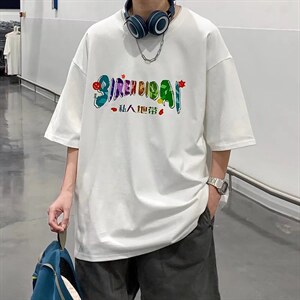 男潮流夏季圆领T恤宽松短袖T511P30图片