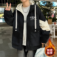 新款2025男士连帽加绒加厚脏脏然夹克外套冬季，男装夹克，星座1206（原A206）
