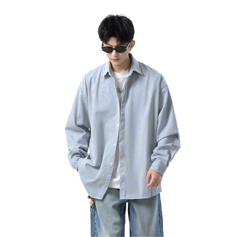 条纹长袖衬衫男xh102-特p：40,男装衬衫,电商B367