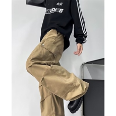 2024新款秋冬加厚抖音品质多口袋工装裤休闲长裤K8180-P62，男装工装外套，星座512-3