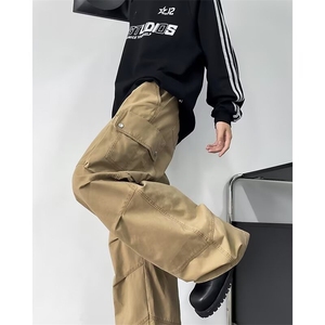 2024新款秋冬加厚抖音品质多口袋工装裤休闲长裤K8180-P62图片