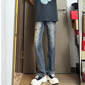 【有货】DT71-P50水洗牛仔裤男简约高级感直筒裤痞帅微喇叭裤图片