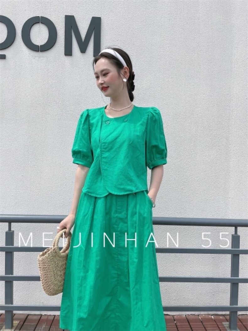 美巾涵5121苎麻套裙，女装，美巾涵