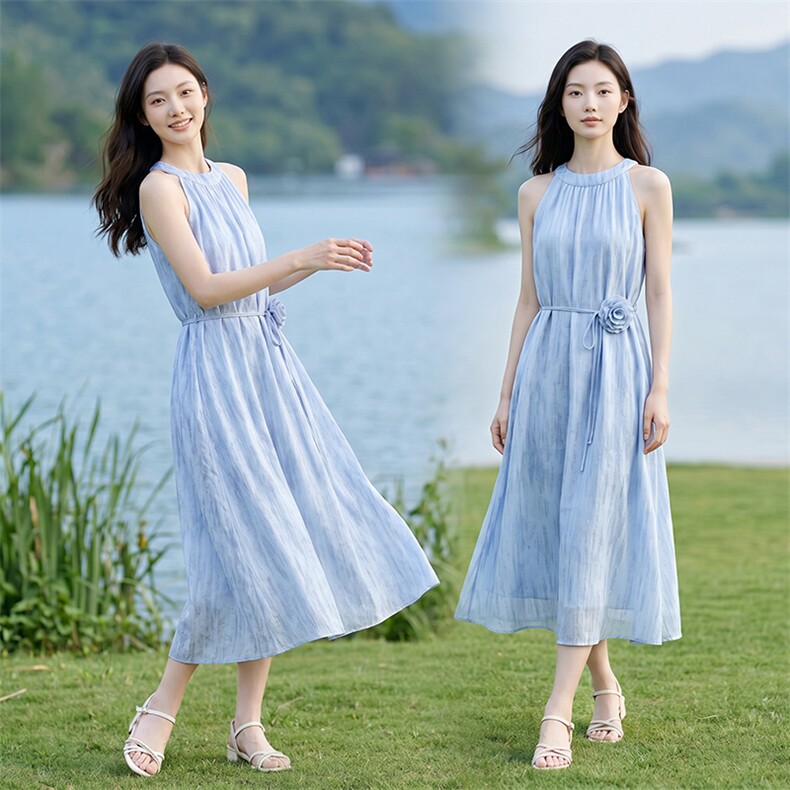 连衣裙女夏季轻盈凉爽波西米亚图片
