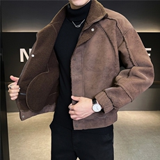 皮毛一体外套男士皮衣冬季2025新款加绒加厚皮夹克A313-9926-P178，男装夹克，电商A313