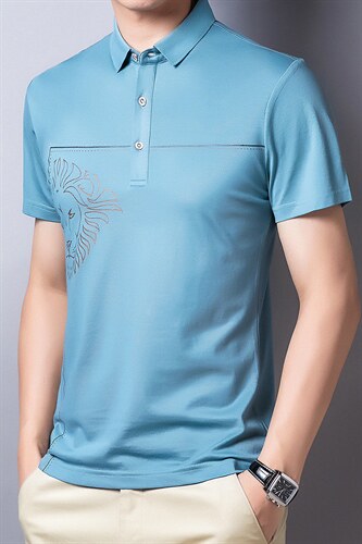 polo衫男2023夏季休闲简约时尚翻领体恤夏天中青年短袖套头衫男士图片