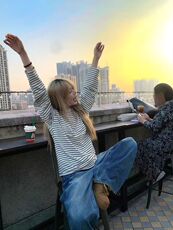 网图400克条纹亨利领长袖T恤男cleanfit松弛春秋打底衫P48，男装T恤，电商C306-1