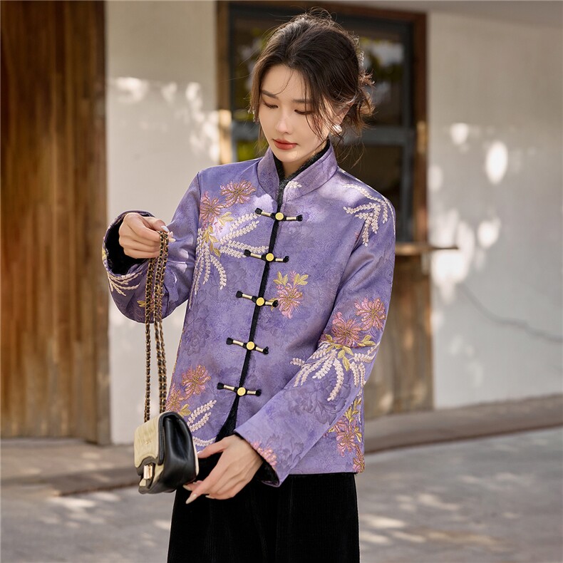现货，两面穿新中式棉衣2025年冬季新款,女装棉衣/棉服,利佳可人