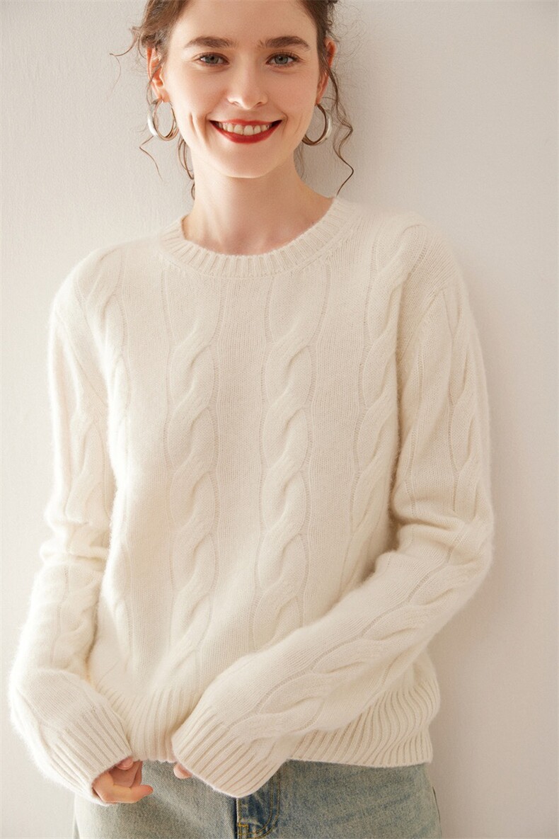 长袖针织开衫女宽松百搭纯色羊毛休闲外套上衣，女装针织衫/毛衣，初韵羊绒