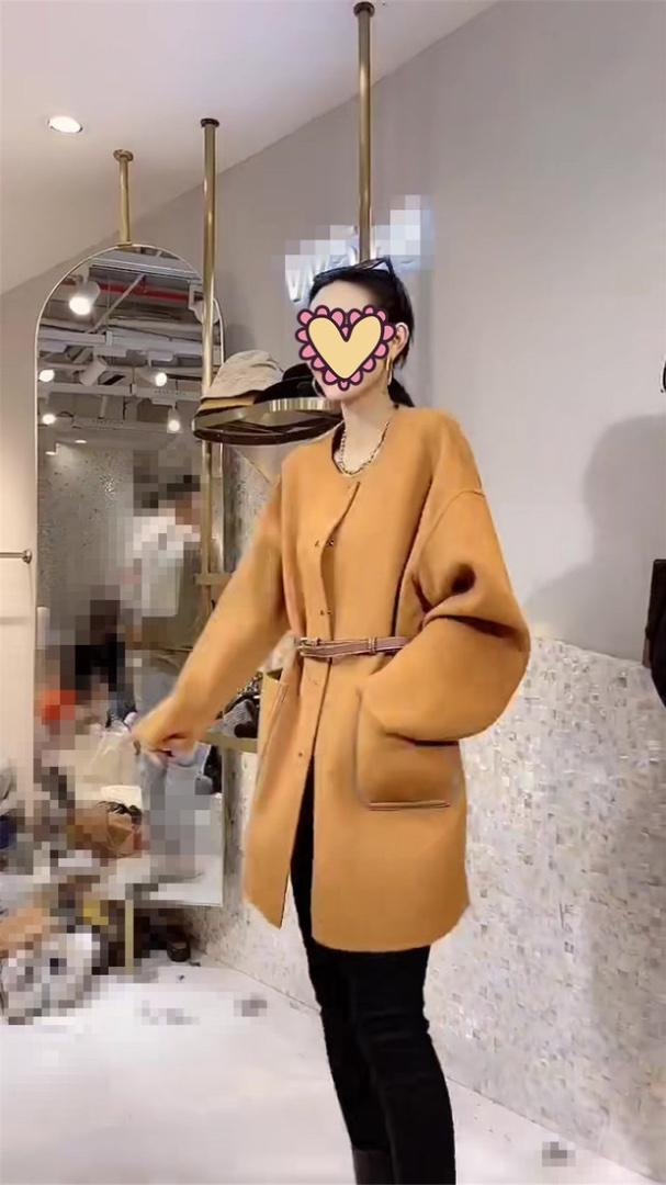 2021秋季新款气质淑女甜美优雅百分百羊毛双面呢外套,女装其它,L·H·X