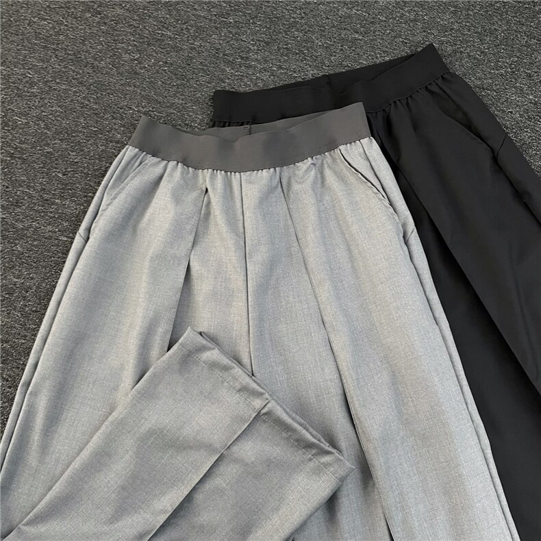 得物品质秋款男西裤褶皱宽松直筒休闲长裤h41 P53图片