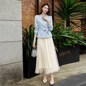 现货2026春装新款时尚气质潮流女小外套蕾丝半裙套装通用两件套图片