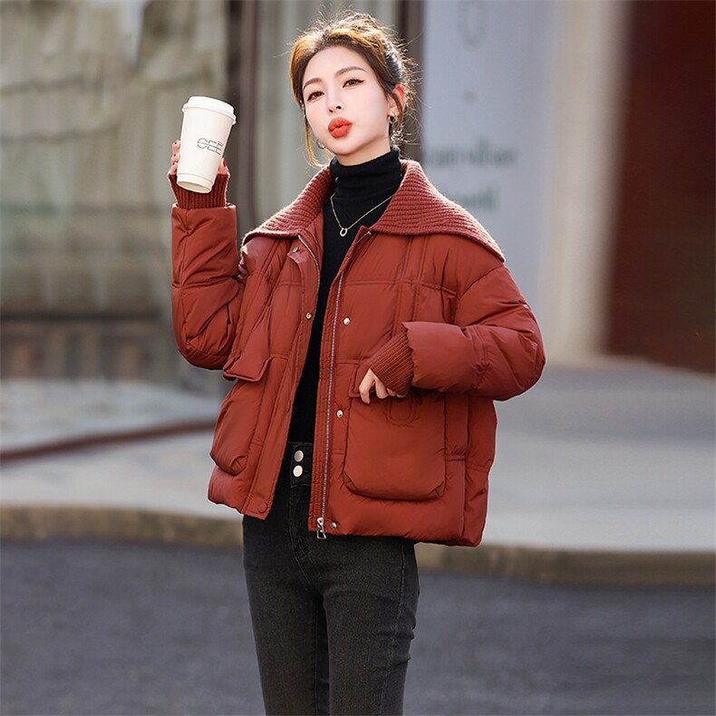 羽绒服女短款冬季2023新款休闲时尚小个子白鸭绒大翻领厚外套现货,女装羽绒服,一安秀