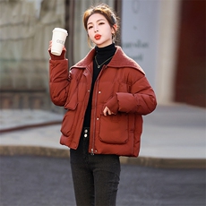 羽绒服女短款冬季2023新款休闲时尚小个子白鸭绒大翻领厚外套现货，女装羽绒服，一安秀
