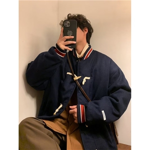 牛角扣棒球服外套男冬款美式宽松保暖棉衣原宿港风棉服 W6661-P83图片