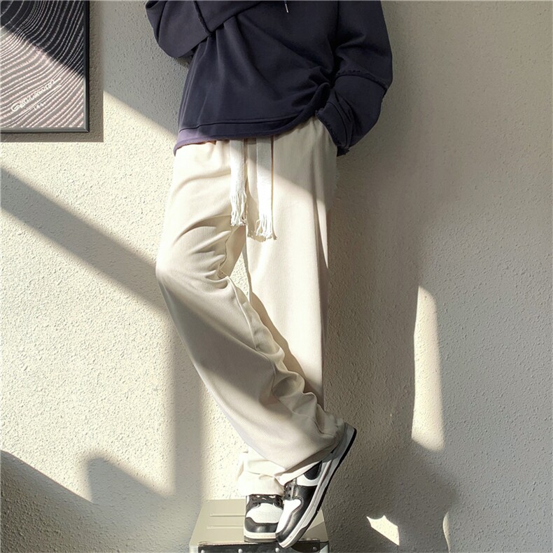 春季纯色灯芯绒品质高街裤子休闲裤ins美式长裤oversize,男装休闲裤,星座310A-4