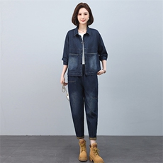时尚牛仔套装女宽松显瘦休闲两件套6529-529，女装套装/套裙，叶笙衣