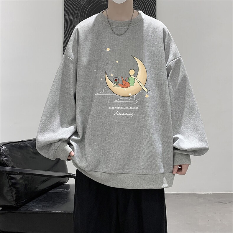 5XL华夫格卫衣男大码胖子圆领长袖t恤HW76416-P30,男装T恤,电商A040