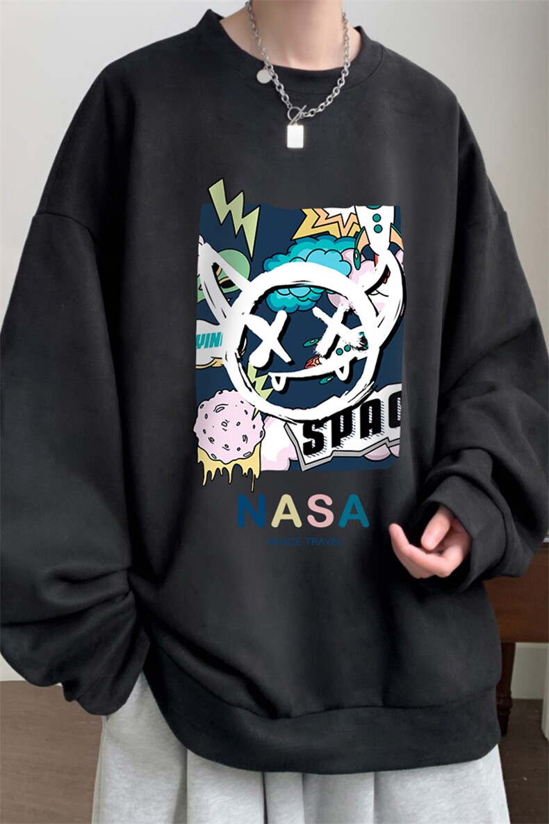 麂皮绒卫衣男大码重磅长袖t恤男JW81275-P35加绒款P45,男装卫衣,电商A040