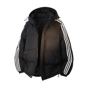 冬季潮流条纹五防立领加绒加厚棉衣情侣撞色棉服外套MY8899-p78