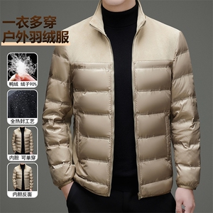 现货秋冬款一衣三穿全热封工艺90白鸭绒户外冲锋衣登山服外套图片