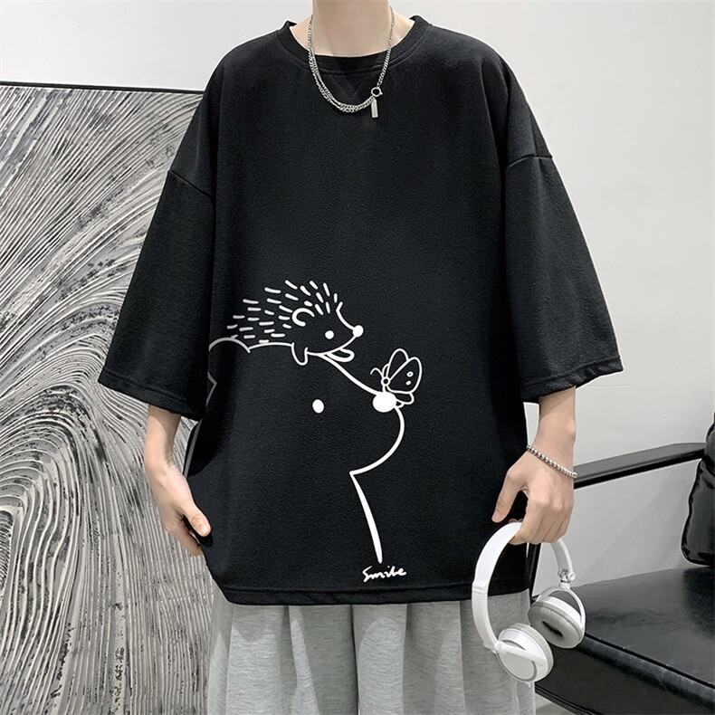 Q11166-P30春夏季七分袖t恤男大码五分袖男短袖中袖大皂风,男装T恤,电商A040