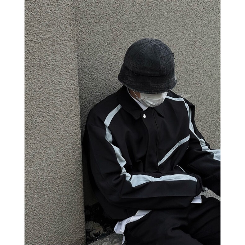 自家图，博主风cleanfit外套男短款撞色美式飞行员夹克JK2403-P85,男装夹克,星座1007（原301D）