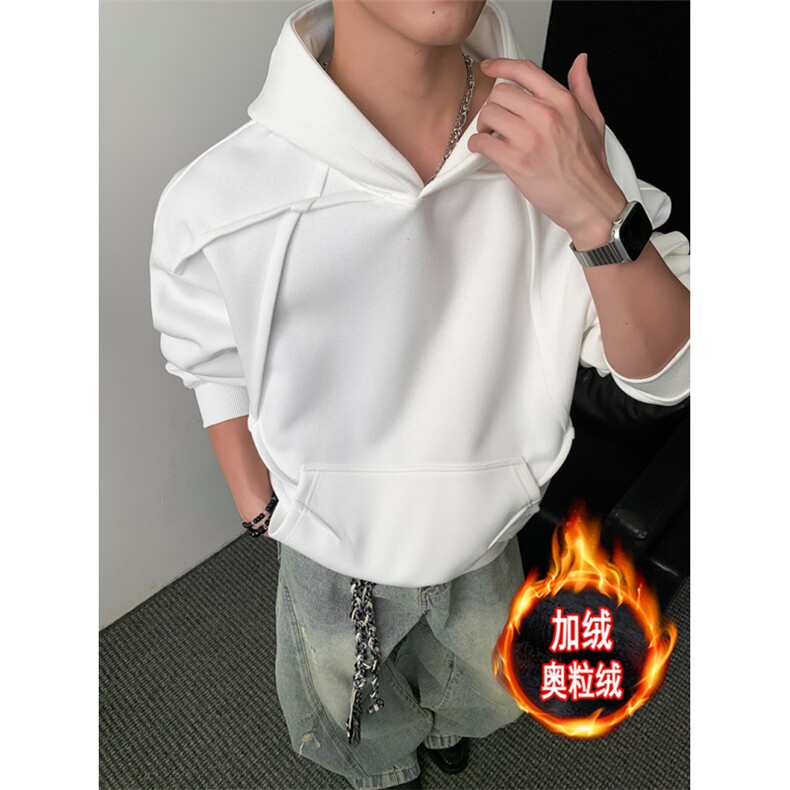 重磅无帽绳500克连帽卫衣硬挺加绒奥粒绒外套男 RH5308JR-P62图片