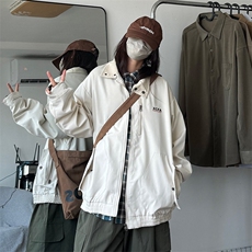 美式高街工装夹克男女秋潮牌vintage外套休闲设计感上衣W5955-P60，男装夹克，星座412-2