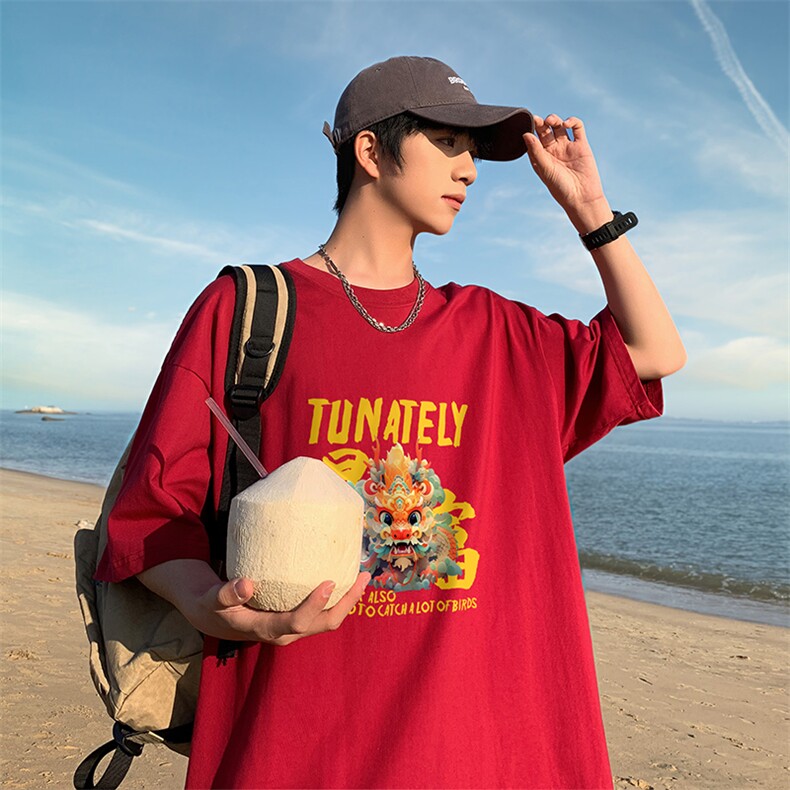 直播供货2025夏装新款纯棉印花短袖T恤A158-T2425-P16特价控28,男装T恤,电商A158