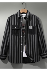 秋季流行男牛仔衬衣宽松休闲长袖衬衫外套XZ310B-3-CY952-P60，男装衬衫，星座310B-3