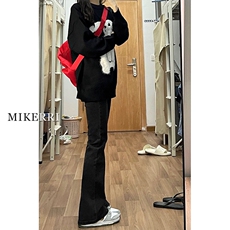 1506-1/GD080/P32黑色微喇牛仔裤女秋冬大码，男装牛仔裤，星座1506A