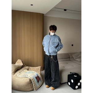 【有货】冰川蓝立领外套男高级感痞帅春秋工装夹克JK7703LL-特P65图片