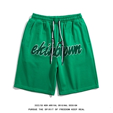 1白底短裤男大码M-5XL中性风男士中裤男潮流五分裤DK7713P37控49，男装休闲裤，星座226-2