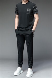夏天男士休闲套装男夏季运动套装男衣服运动服套装男装短袖套装图片