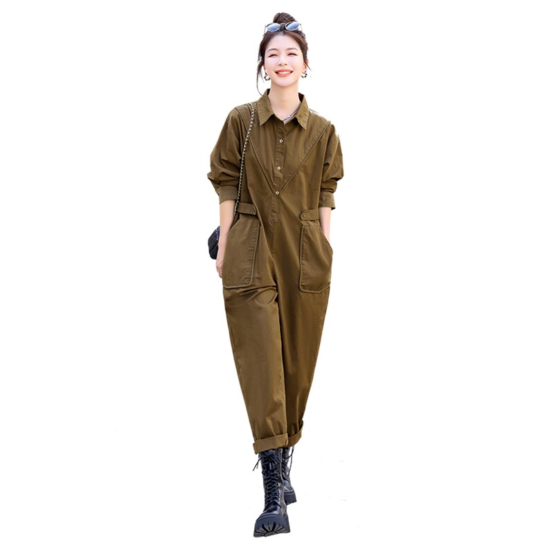 时尚显瘦工装连体裤女春季新款宽松休闲长裤气质百搭潮流女装,女装连体裤,秋水欣儿